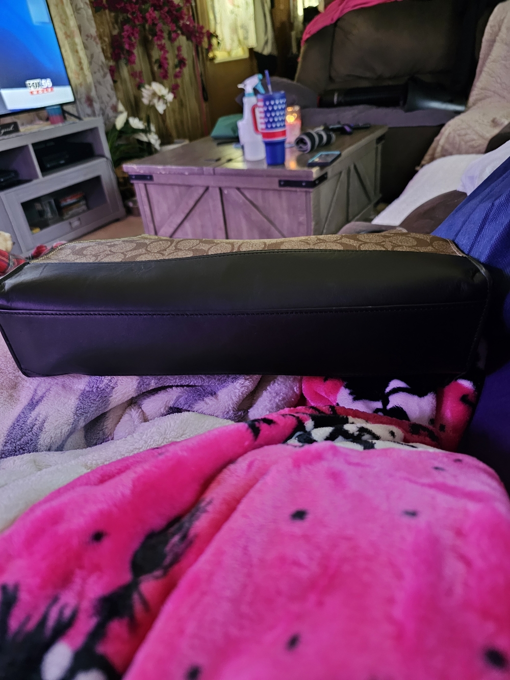 Coach Signature Canvas Tote Bag in Brown with Red Handles NWOT Retail $498 - Picture 7 of 7